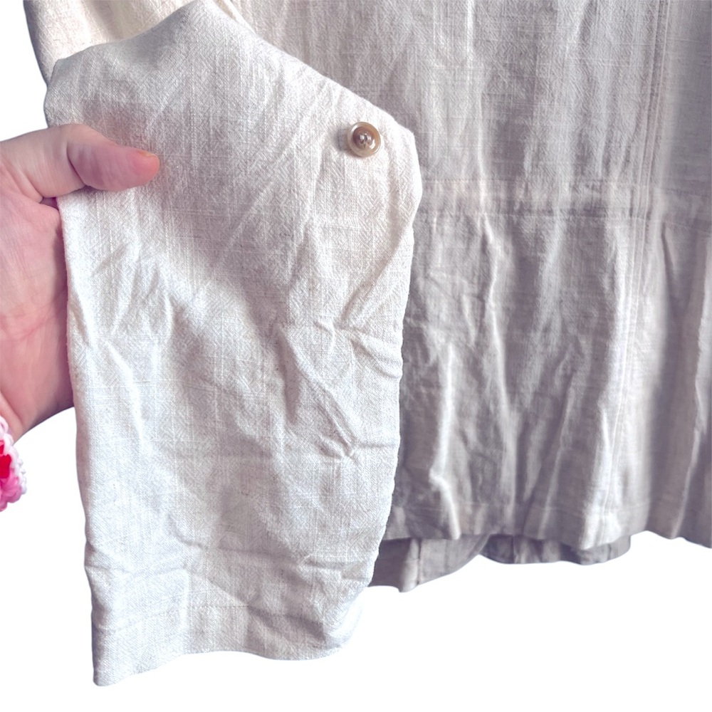 Armand Thiery Cream Button-Up Lightweight Linen Blend Jacket size 40 Medium M - Picture 5 of 8